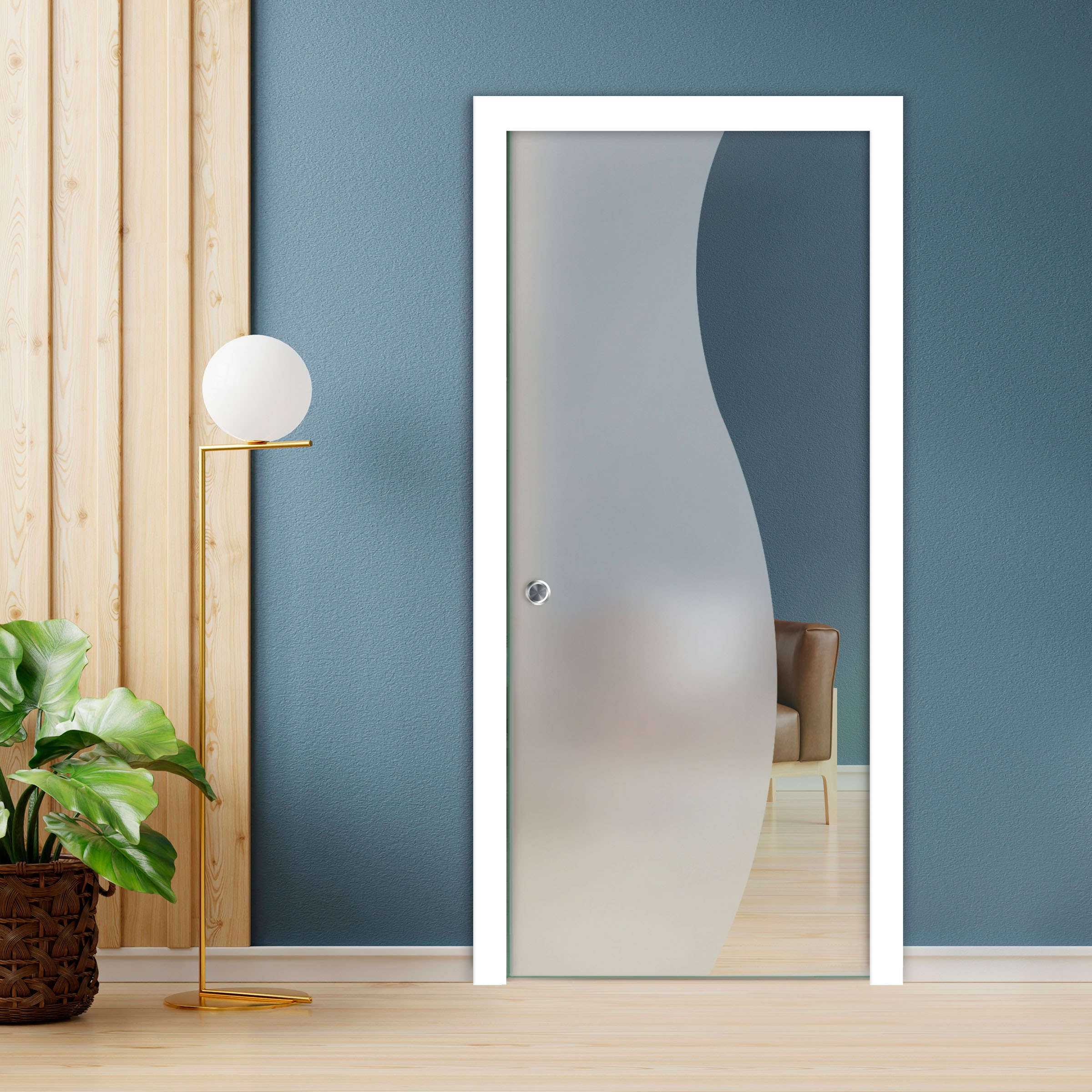 Pocket Sliding Glass Door with Frosted Design PSGD- 4353