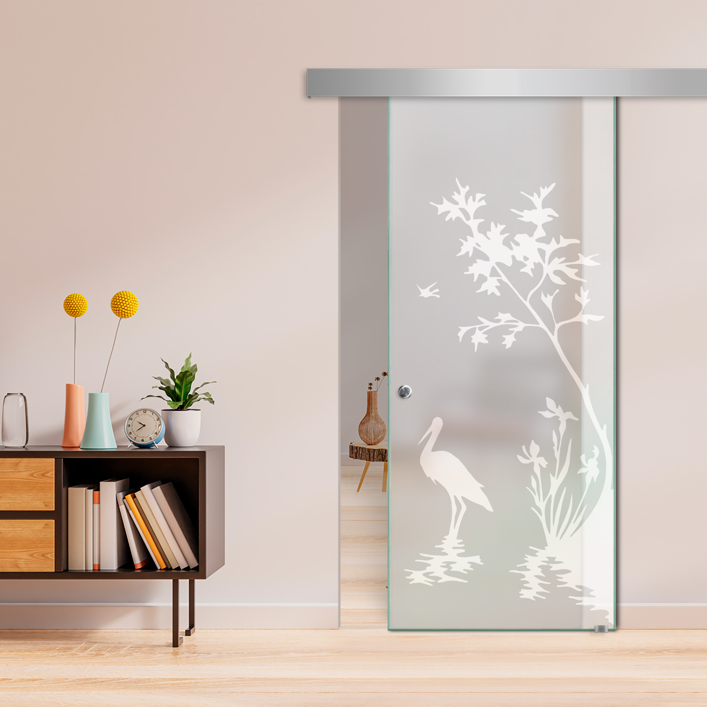 Sliding Glass Barn Door  ALU100 (Full Private)