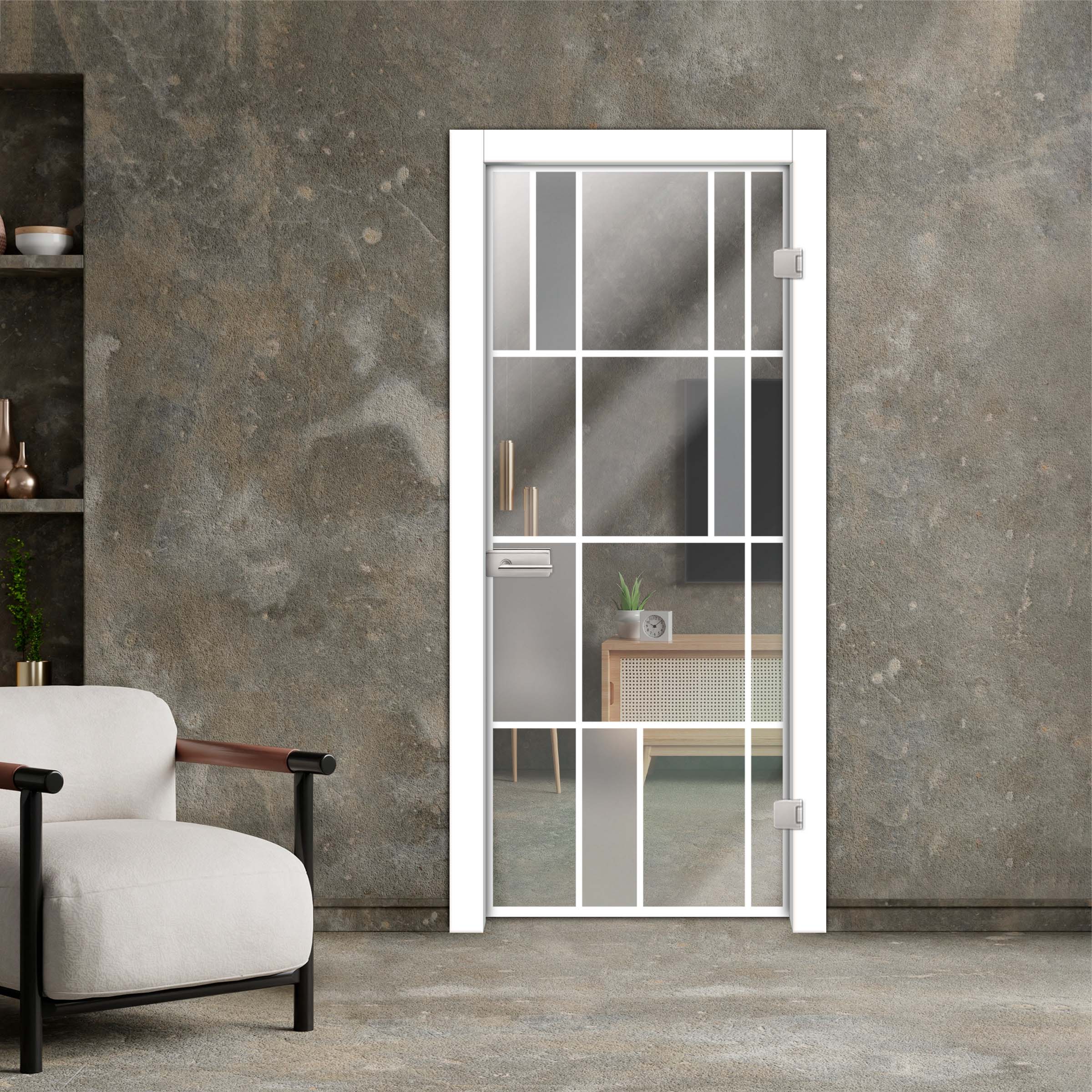 Frameless Industrial Style Hinged Glass Door IHGD-5349