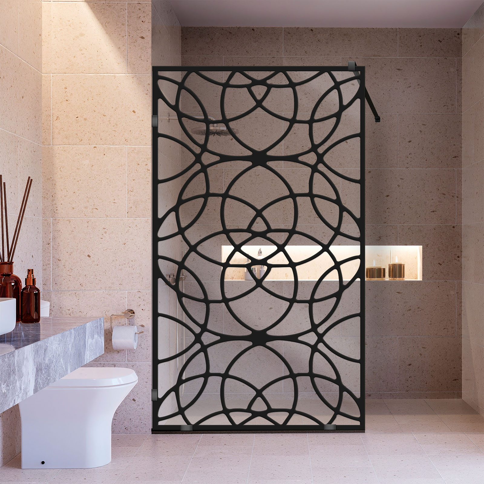 Frameless Fixed Shower Glass Panel FSS-4036