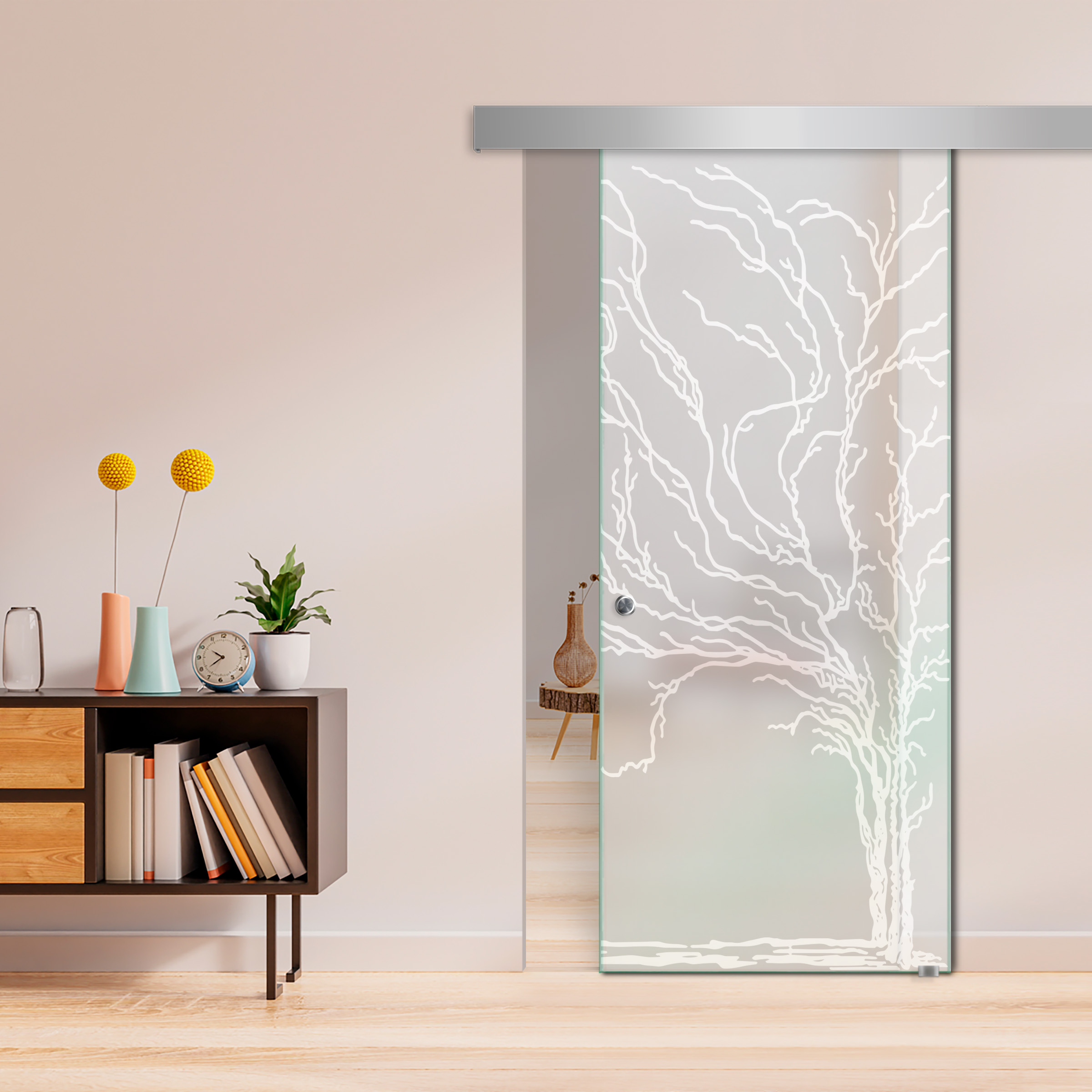 Sliding Glass Barn Door  ALU100 (Full Private)