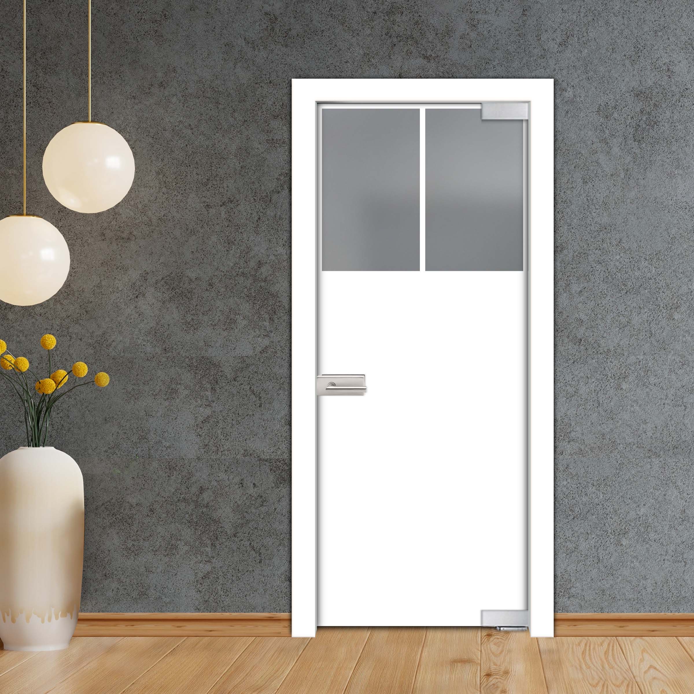 Frameless Industrial Pivot Glass Door (Black Hardware Complete Kit) PGLF-4143