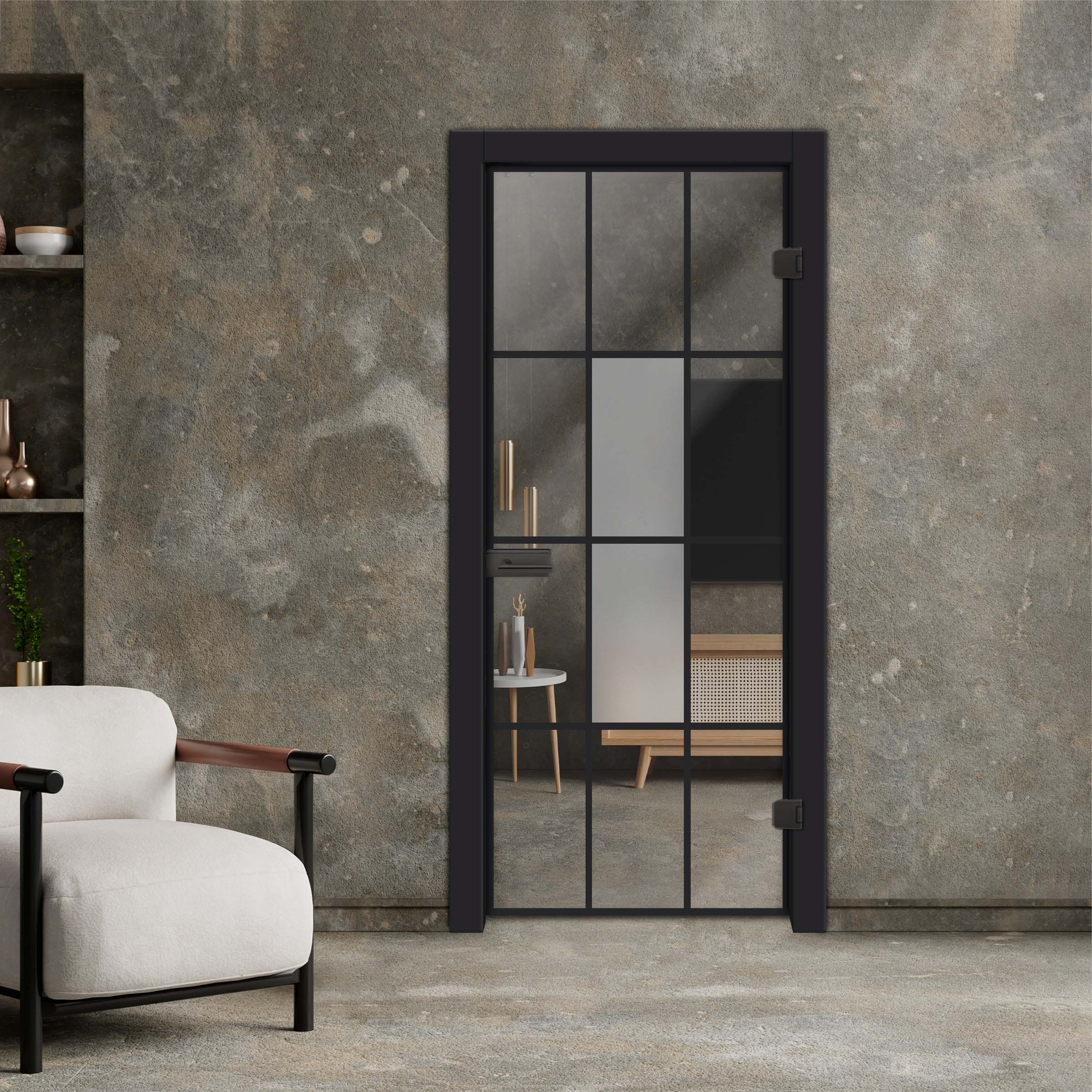 Industrial Style Frameless Hinged Glass Door IHGD-4213