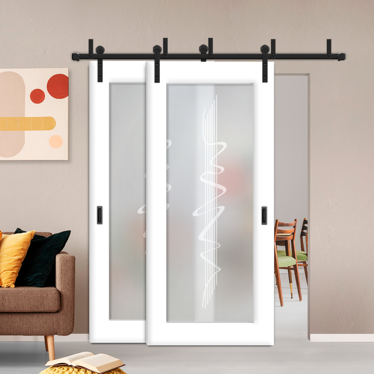 Sliding Barn Bypass Door (Model BGD-0019 Full-Private)