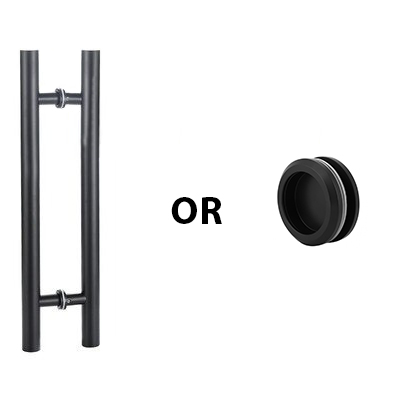 T-Handel Black Carbon Steel or Recessed Grip Handle