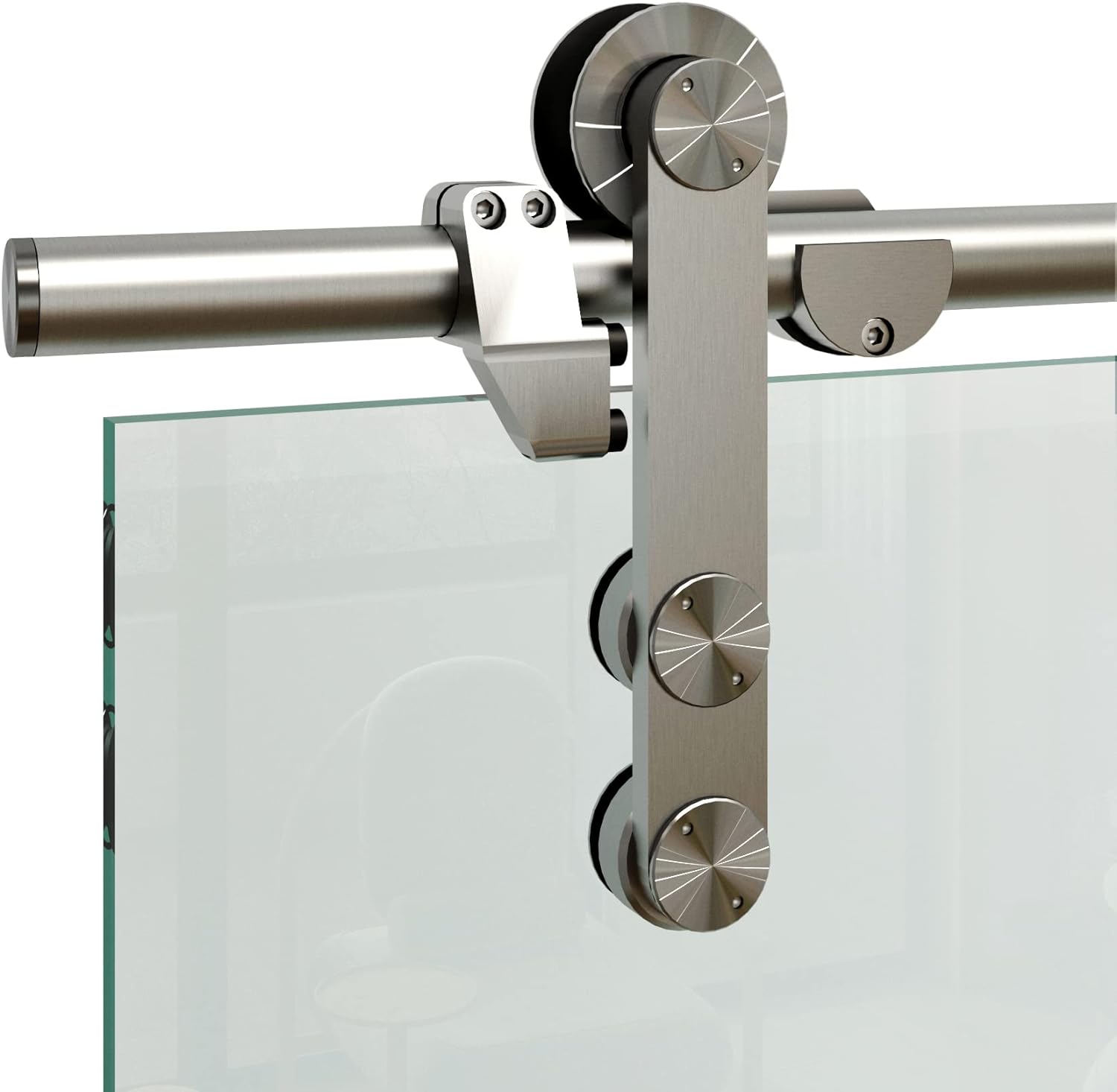 Stainless Steel Double Bi-Parting Glass Sliding Barn Track Kit