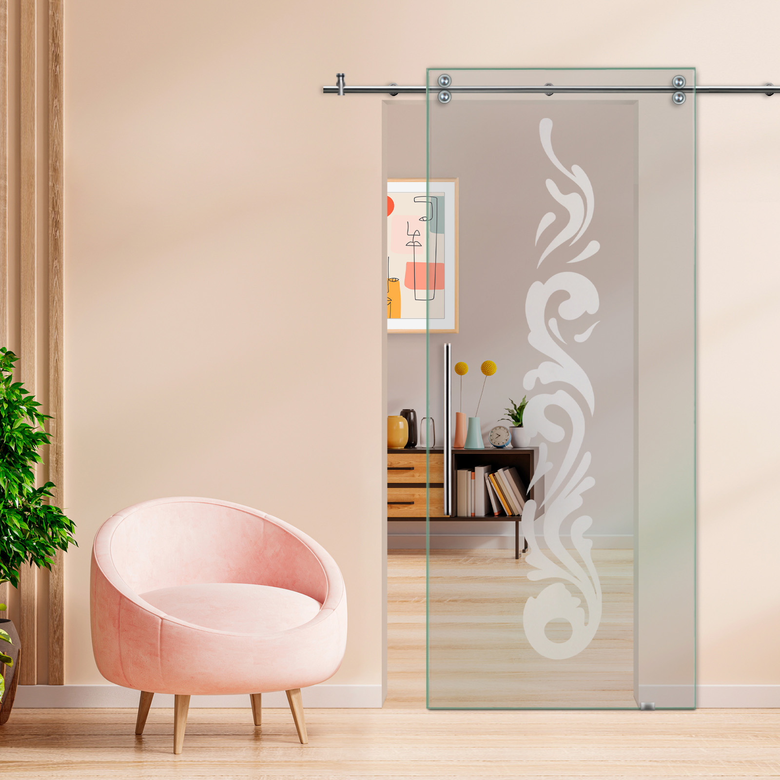 Sliding Barn Glass Door T-Handle (Non-Private)