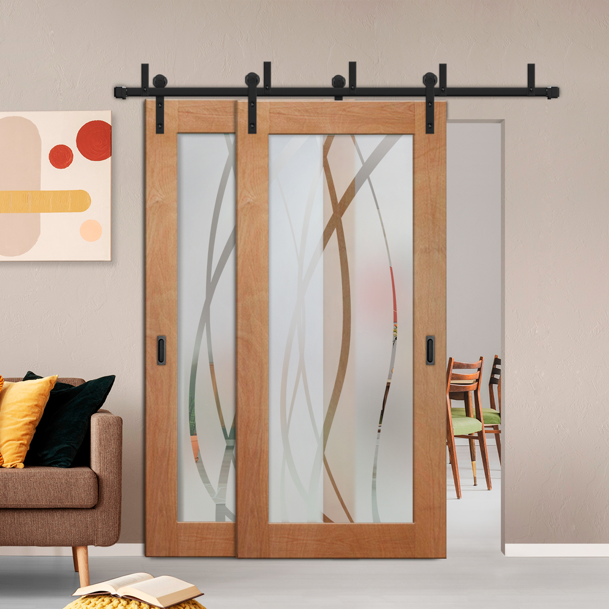 Sliding Barn Bypass Door (Model BGD-0012 Semi-Private)