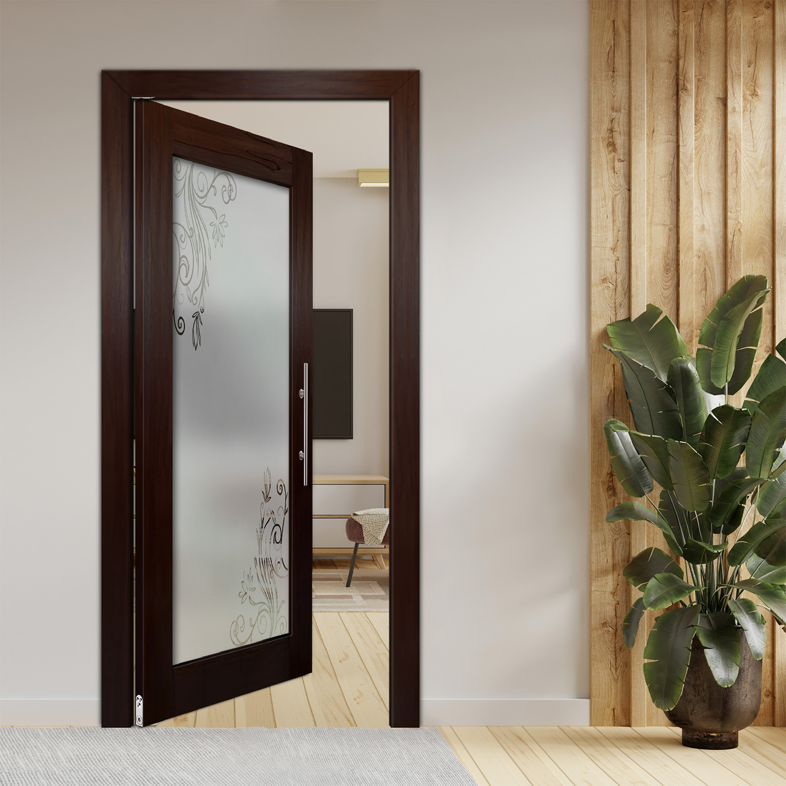 Pivot Wooden Glass Door With optional Jambs (Semi-Private)