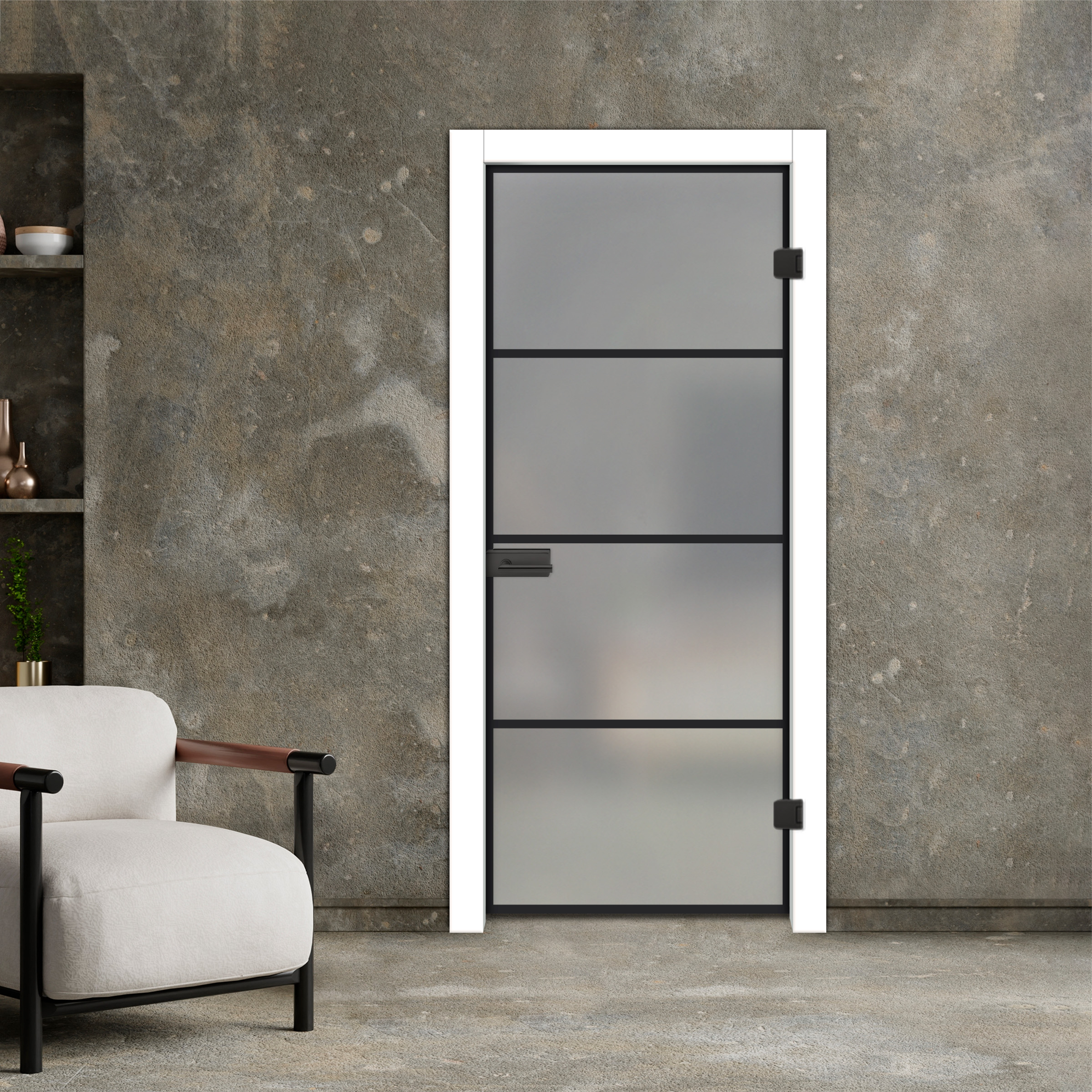 Industrial Style Frameless Hinged Glass Door IHGD-5317