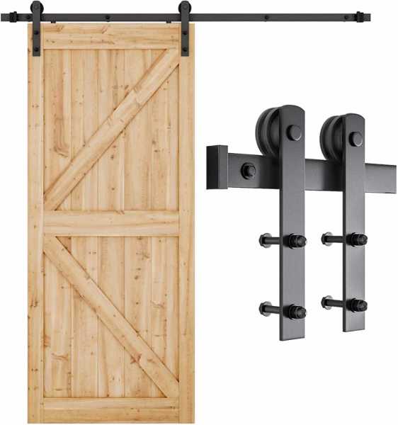 Smartstandard sliding door hook, for barn doors, "I" shaped, black,