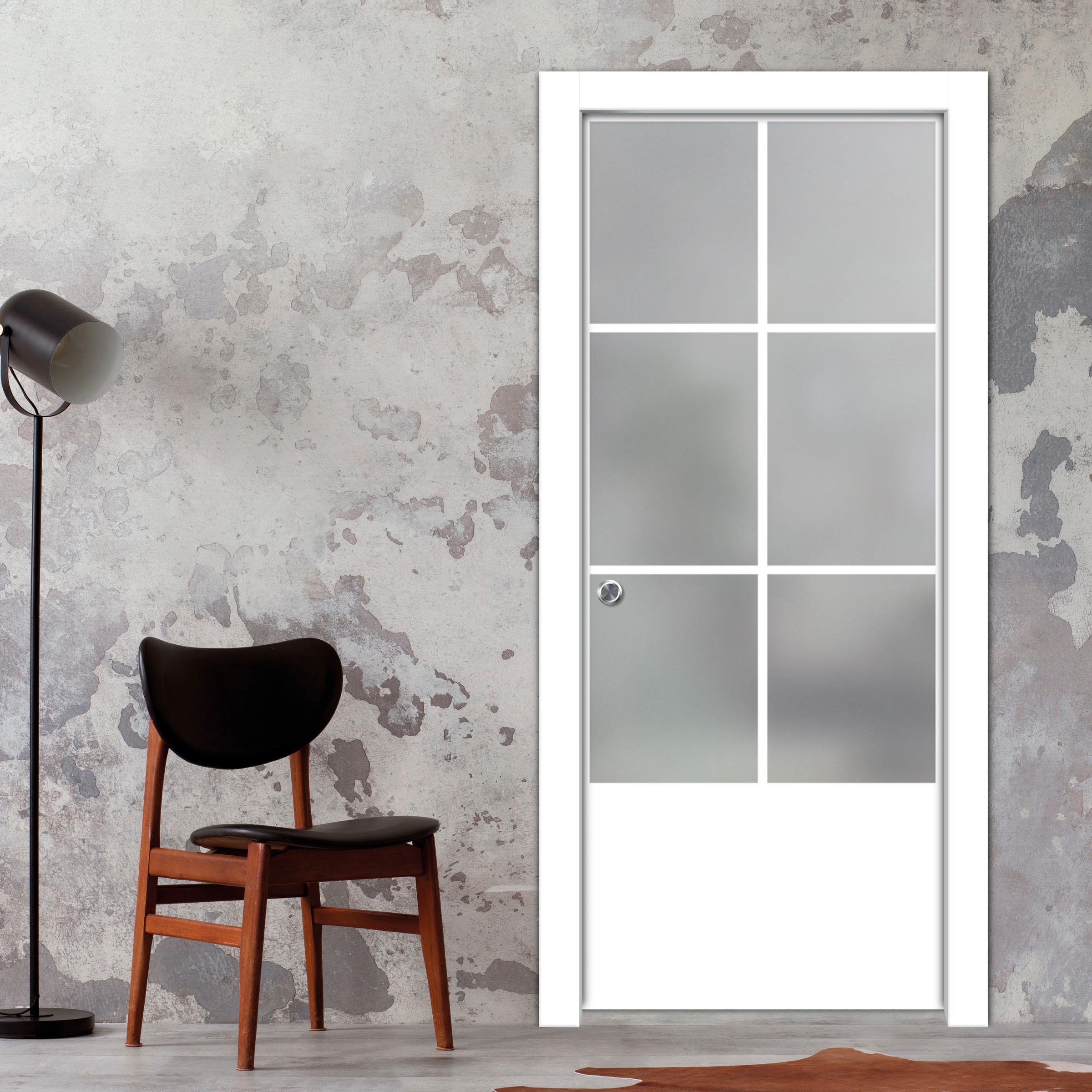 Frameless Glass Sliding Pocket Door Industrial Style PSGDIS-4270