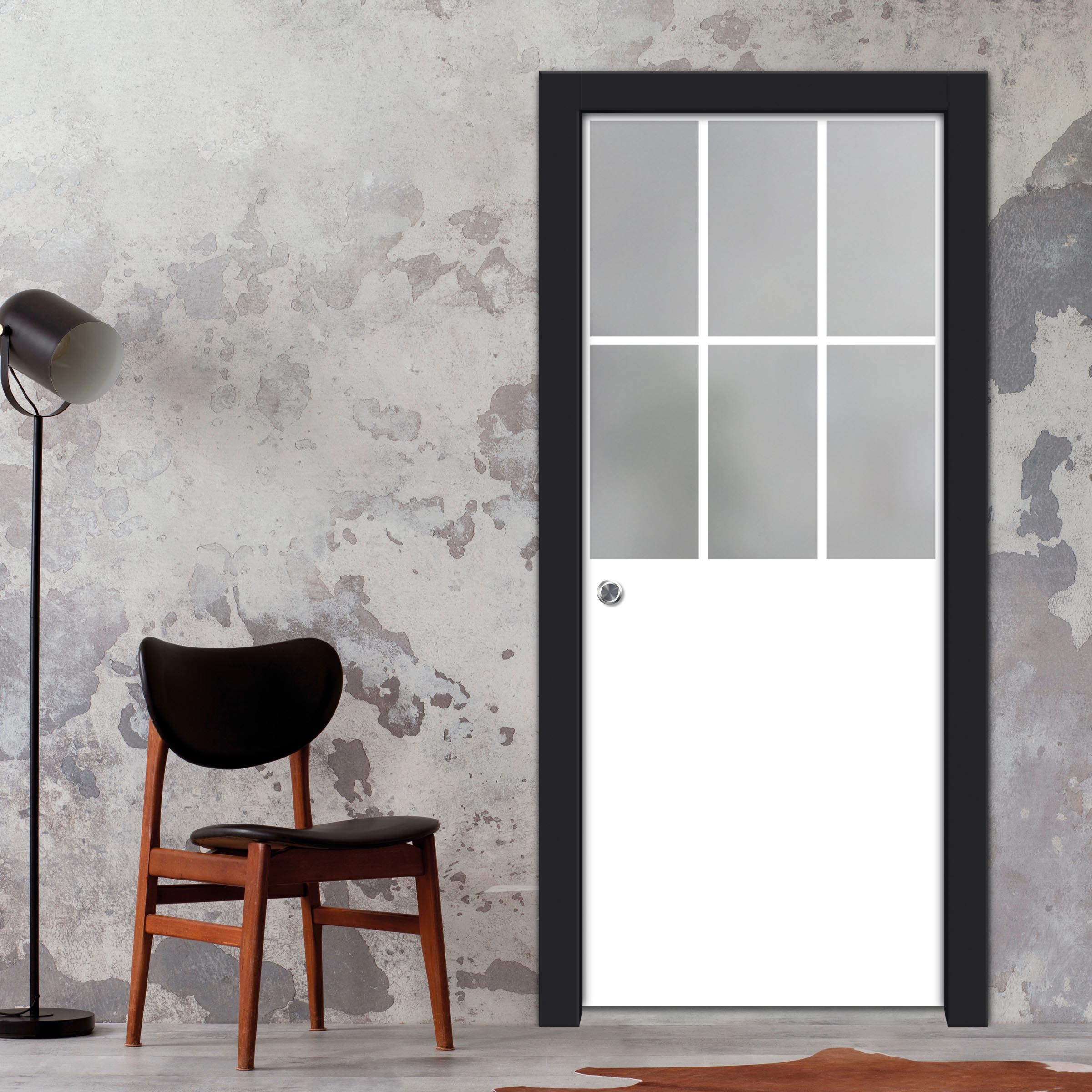 Frameless Glass Sliding Pocket Door Industrial Style PSGDIS-4272
