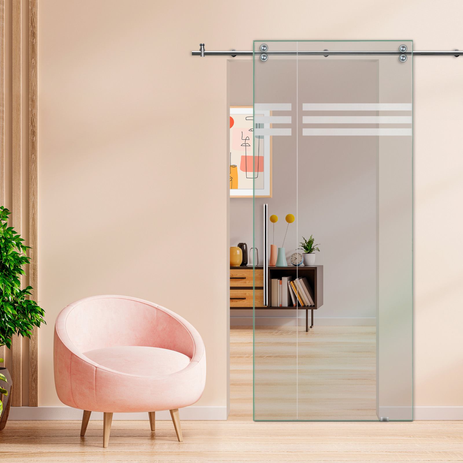 Sliding Barn Glass Door T-Handle (Non-Private)