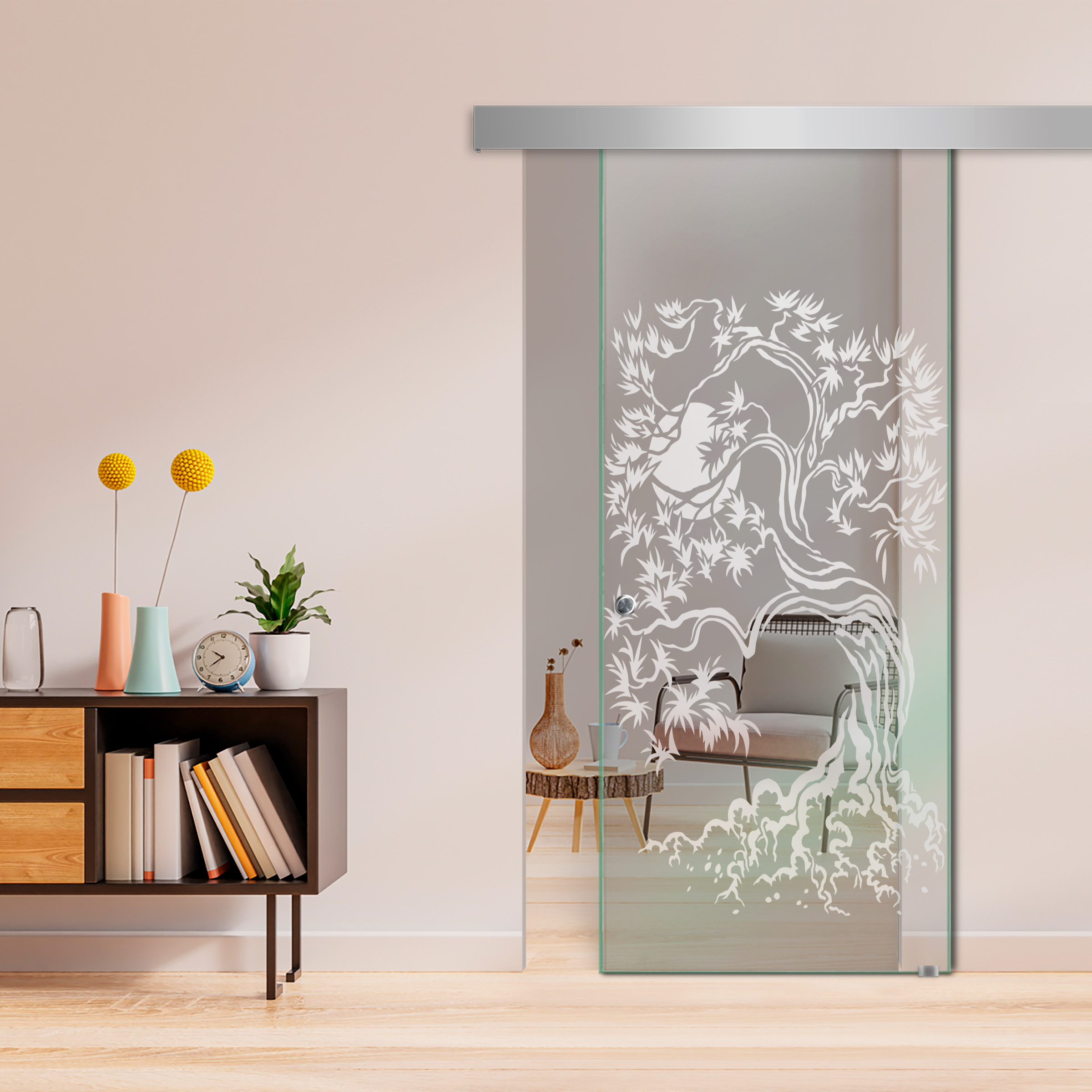 Sliding Glass Barn Door ALU100 (Non Private) T Handle