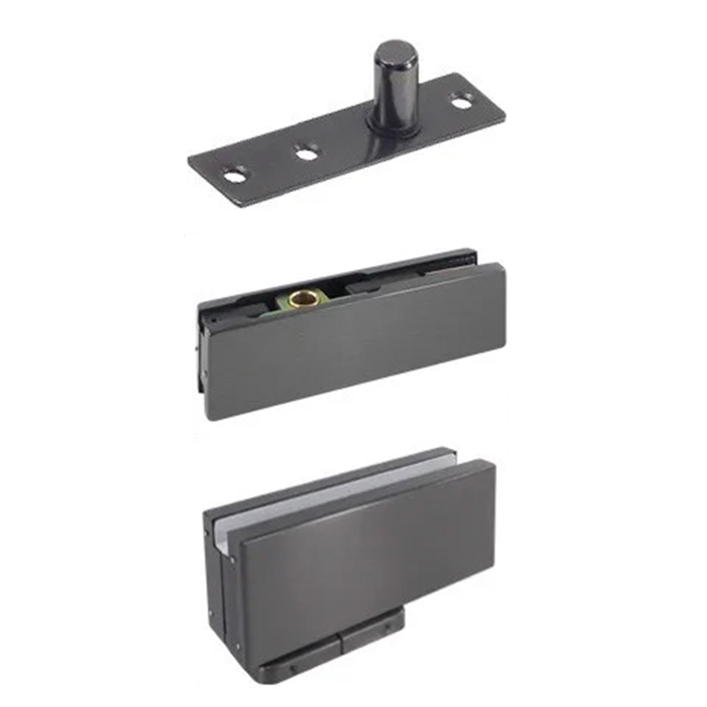 Titanium Black Pivot Glass Doors Hardware