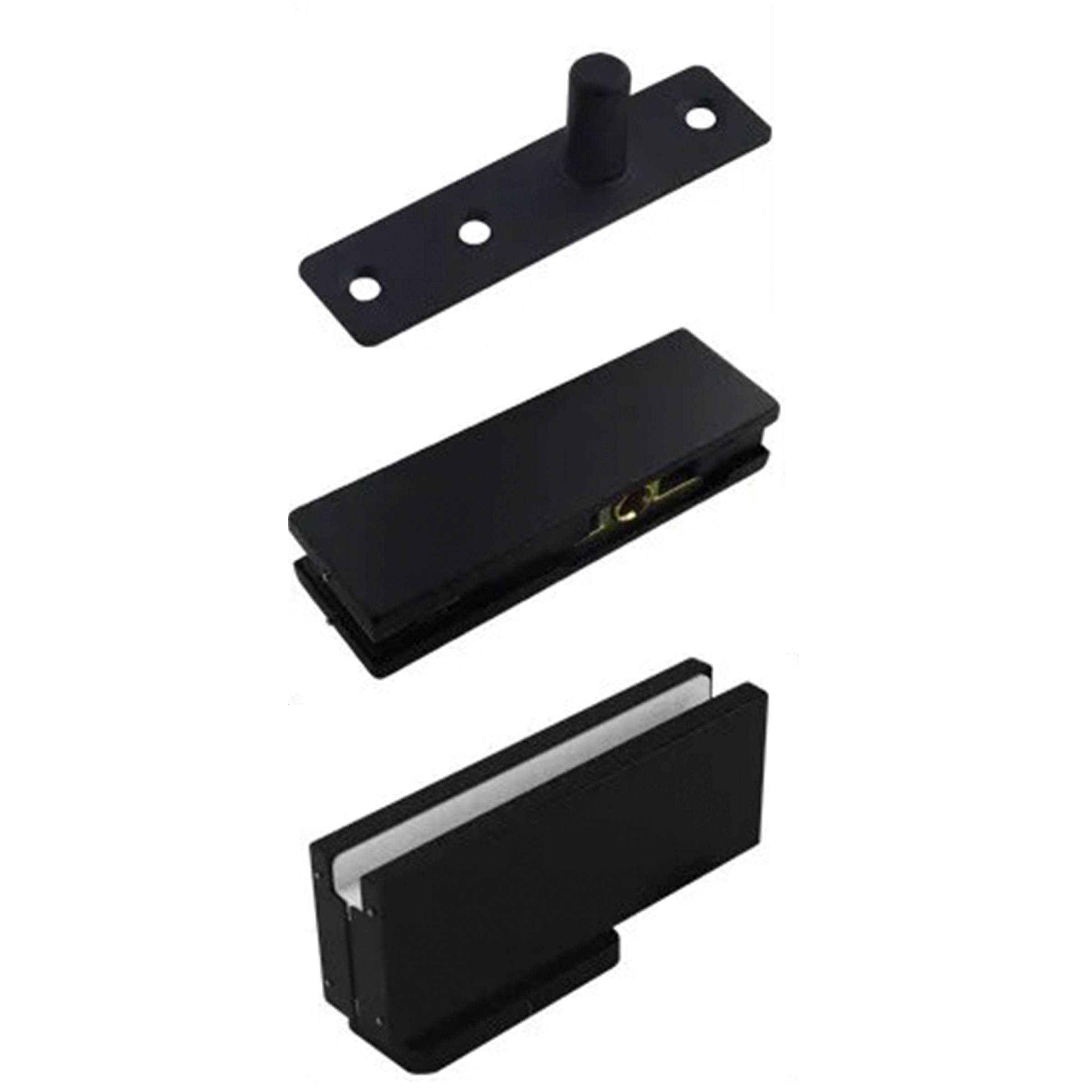 Black Carbon Steel Pivot Glass Doors Hardware