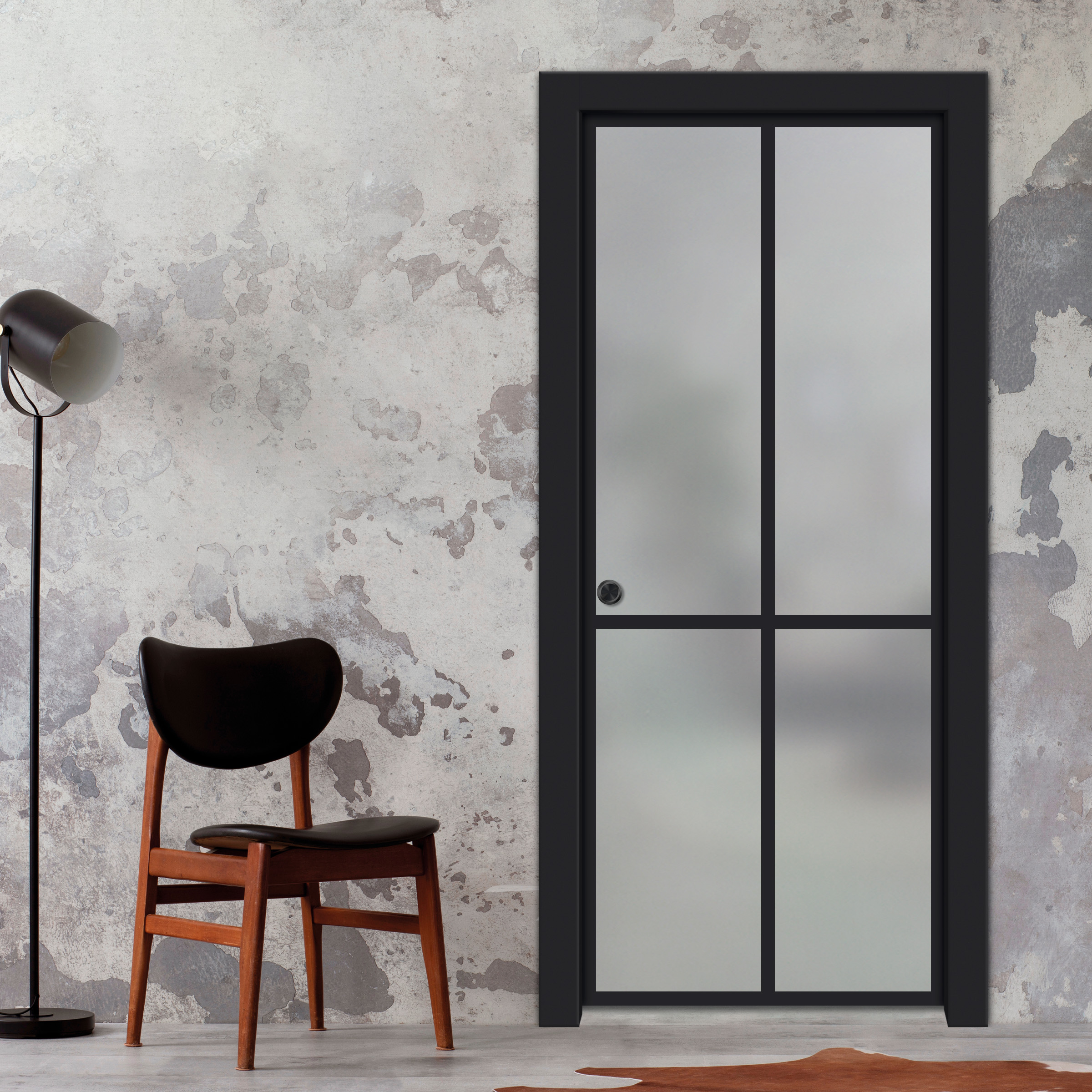 Frameless Glass Sliding Pocket Door Industrial Style PSGDIS-5448