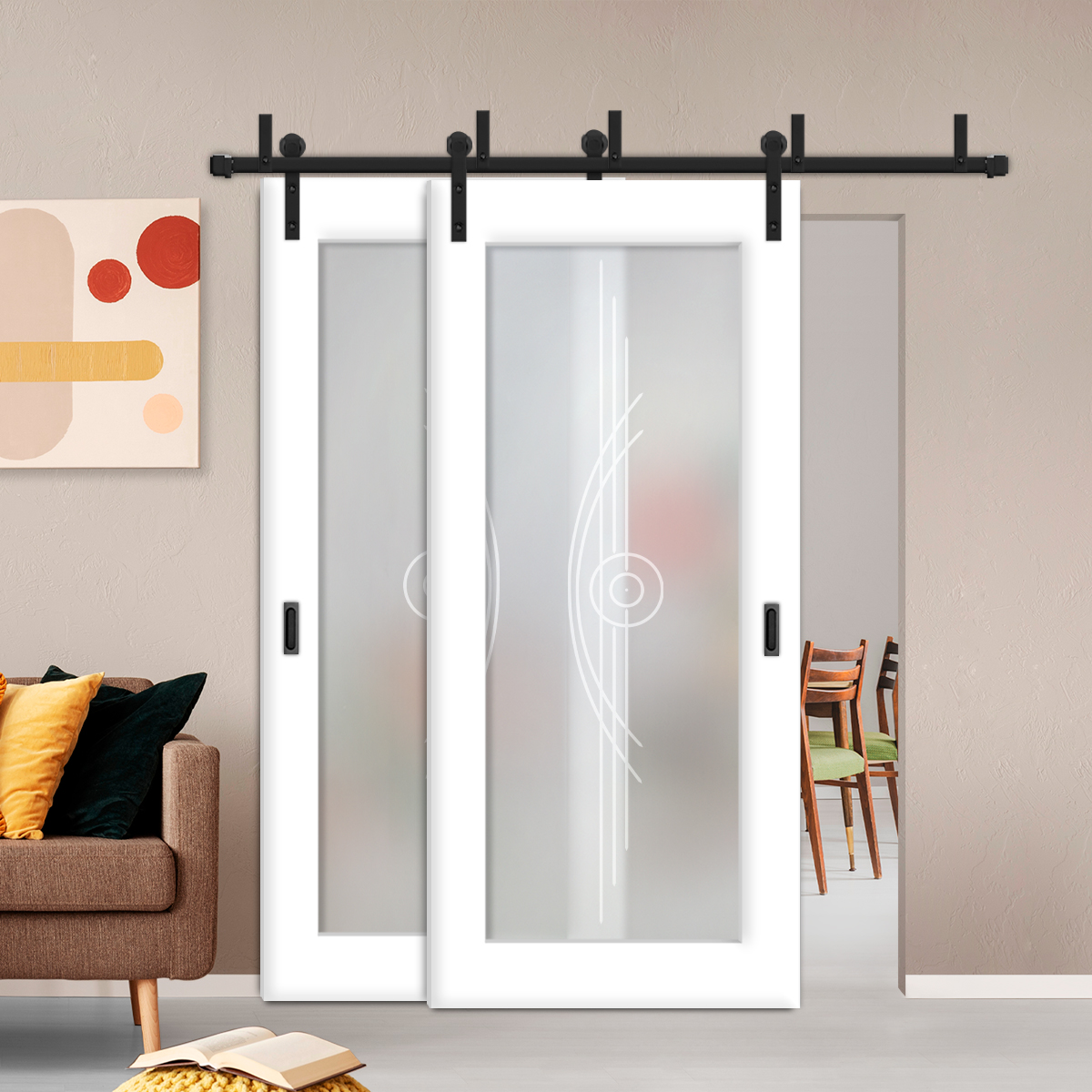 Sliding Barn Bypass Door (Model BGD-0023 Full-Private)