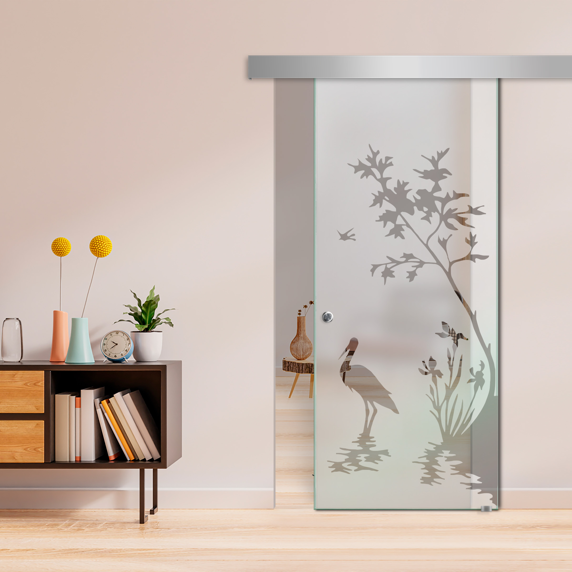 Sliding Glass Barn Door  ALU100 (Semi Private)