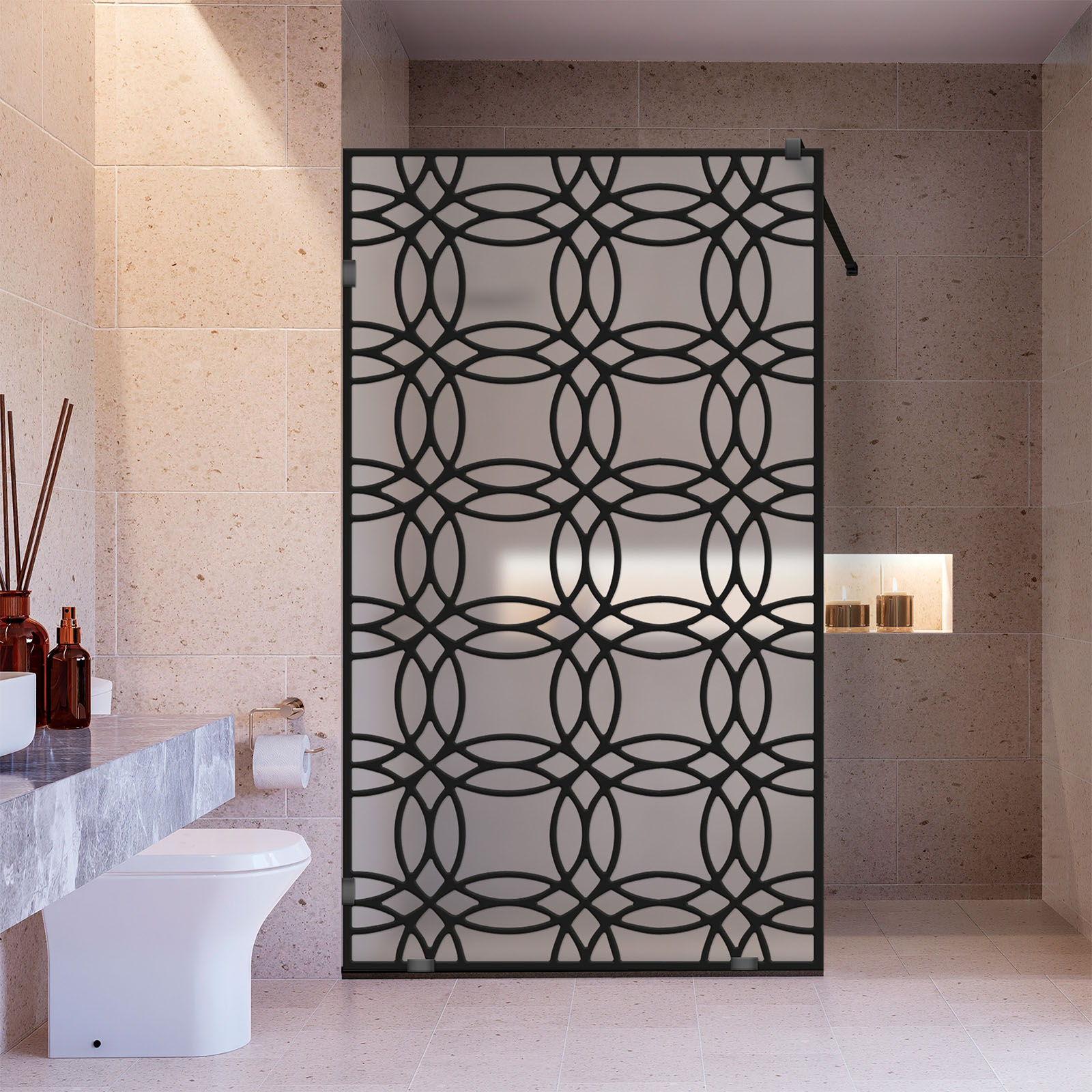 Frameless Fixed Shower Glass Panel FSS-4034